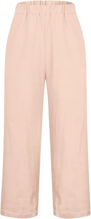 Cotton Yoga Pants for Women Cotton and Linen Long Pants 2025 Flowy Beach Trendy Trousers with Pockets Women's