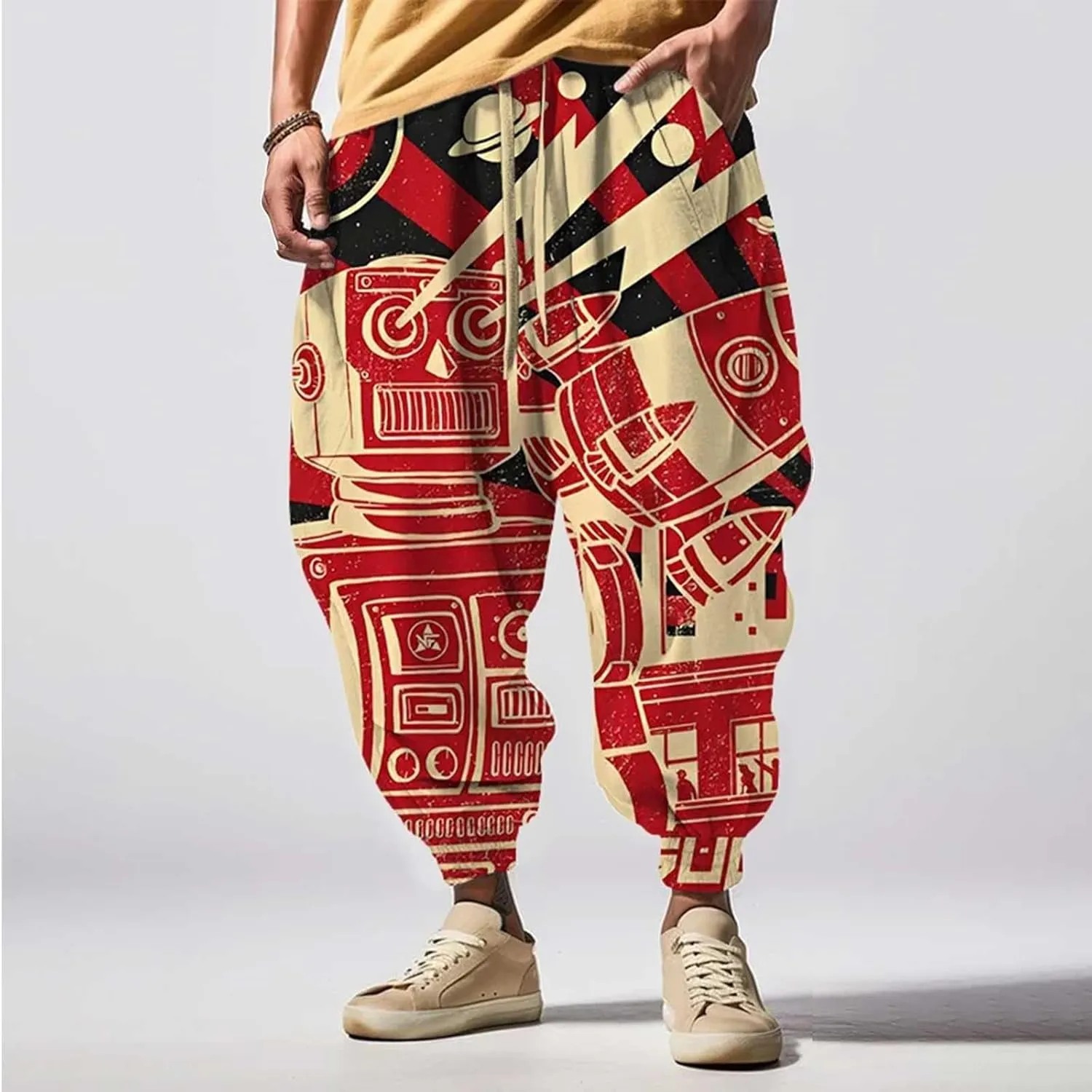 Drawstring Elastic Waist Baggy Sweatpants Trousers Sweatpants Mens Loungg Pants Mens Baggy Pants Samurai