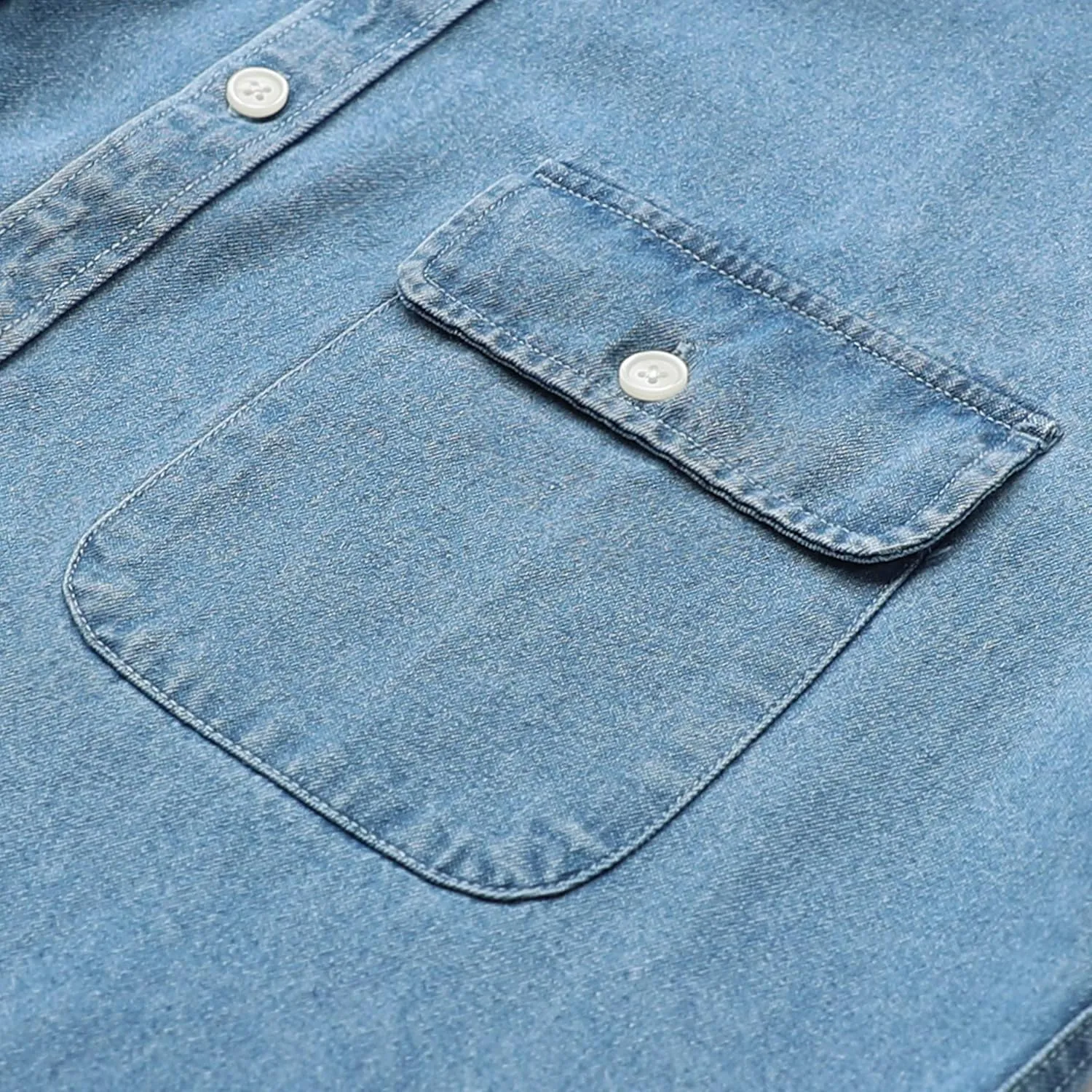 Dubinik® Denim Shirt Men Mens Denim Shirts Long Sleeve Mens Denim Button Down Shirt Cotton Regular Fit Casual Work Shirts