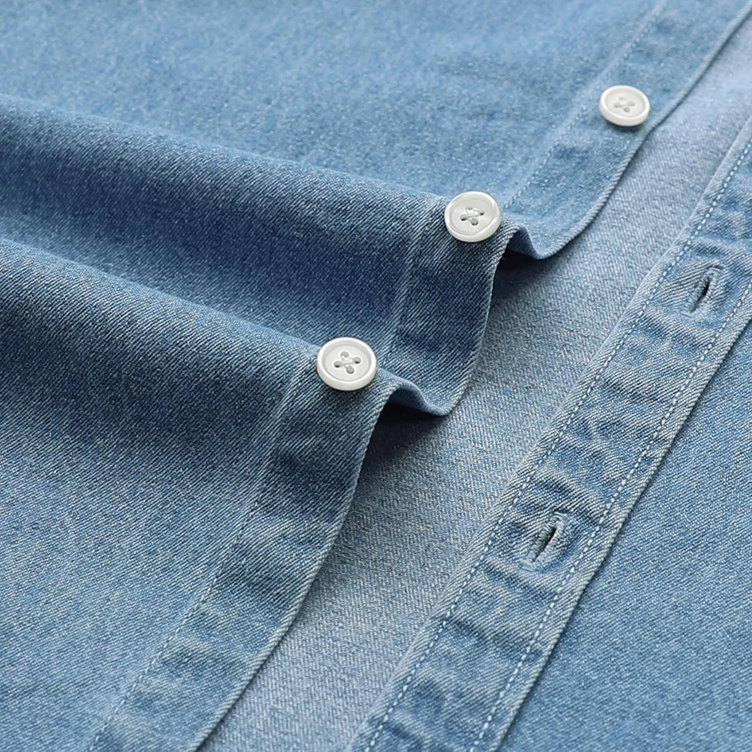 Dubinik® Denim Shirt Men Mens Denim Shirts Long Sleeve Mens Denim Button Down Shirt Cotton Regular Fit Casual Work Shirts