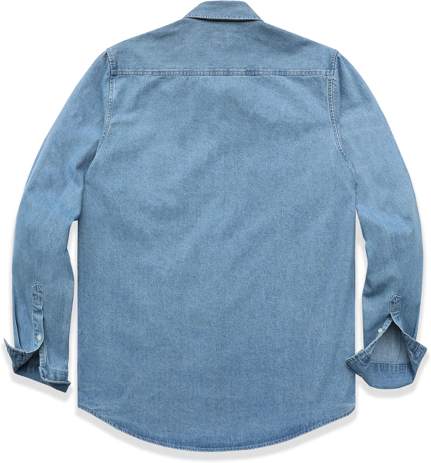 Dubinik® Denim Shirt Men Mens Denim Shirts Long Sleeve Mens Denim Button Down Shirt Cotton Regular Fit Casual Work Shirts
