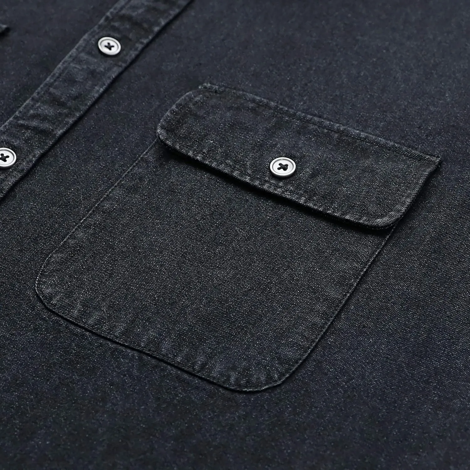 Dubinik® Denim Shirt Men Mens Denim Shirts Long Sleeve Mens Denim Button Down Shirt Cotton Regular Fit Casual Work Shirts