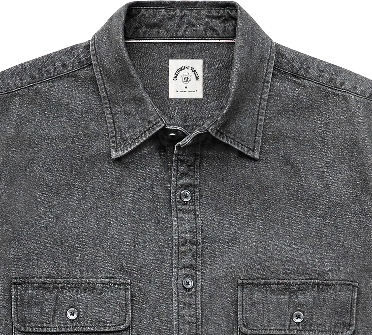 Dubinik® Denim Shirt Men Mens Denim Shirts Long Sleeve Mens Denim Button Down Shirt Cotton Regular Fit Casual Work Shirts