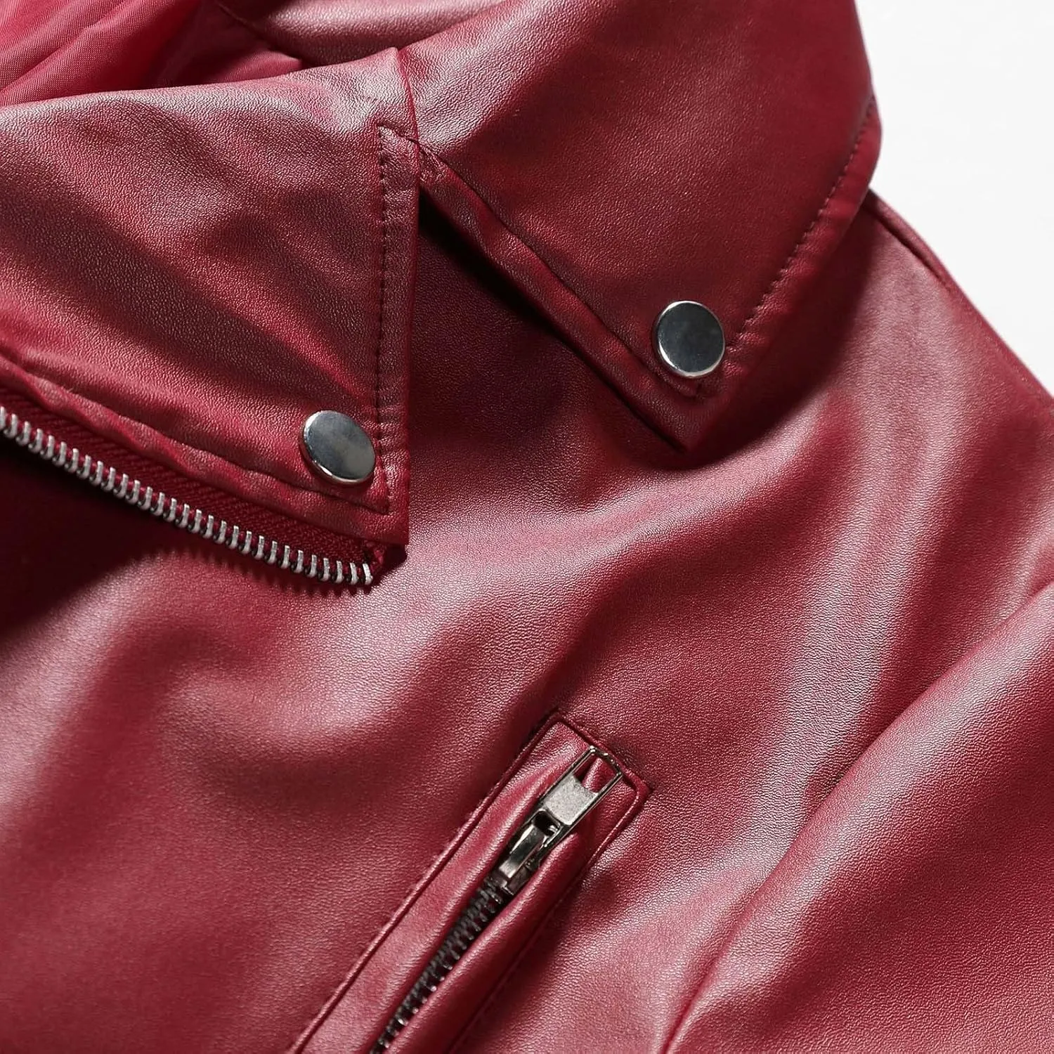 Faux Leather Jacket for Men Black Motorcycle Bomber Jackets Lightweight Lapel Asymmetric Zip-Up Slim Fit Biker Coats