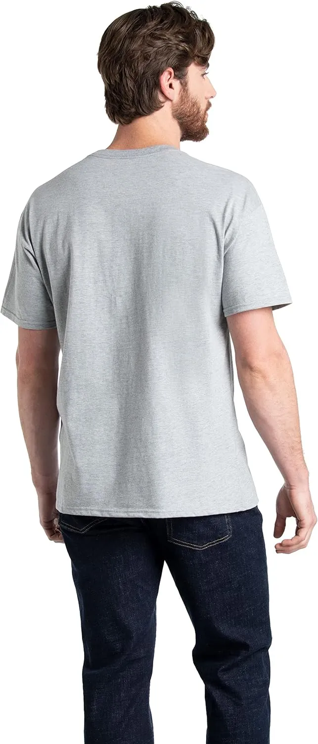 Fruit of the Loom Men's Eversoft Cotton Short Sleeve Pocket T-Shirts, Breathable & Tag Free