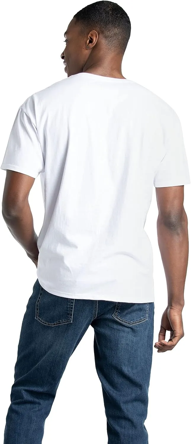 Fruit of the Loom Men's Eversoft Cotton Short Sleeve Pocket T-Shirts, Breathable & Tag Free