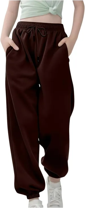 Girls' Boys Jogger Pants Casual Ankle Sweat Pants with Pockets Kids Soft Active Athletic Joggers Sweatpants