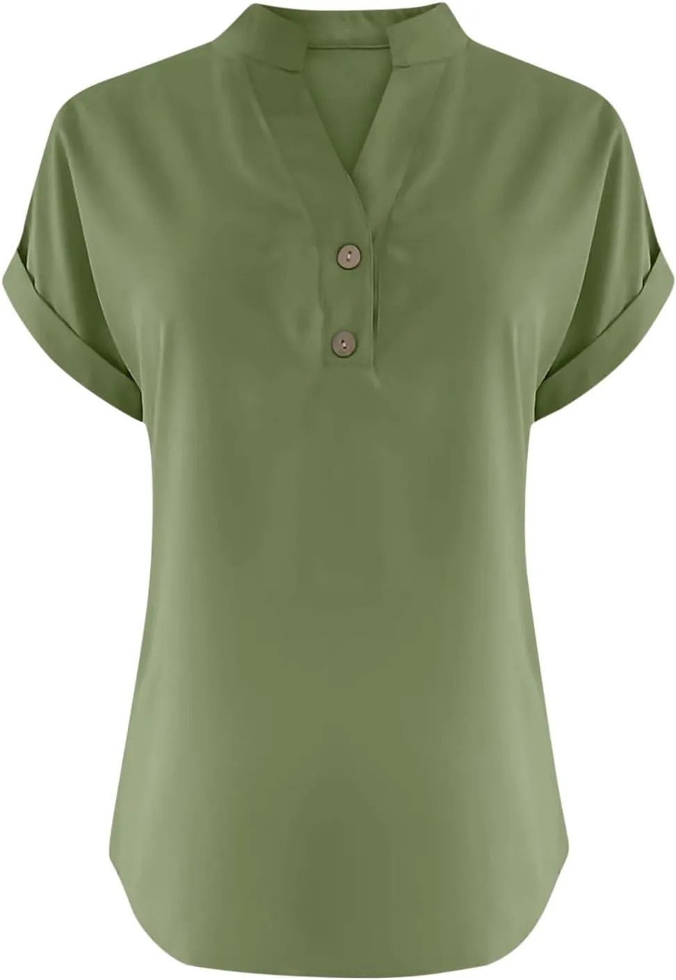 GOKKILRW Linen Shirts for Women V Neck Lightweight Gauze Blouse Short Sleeve Office Work Tops Hippie Vacation Beach T-Shirts