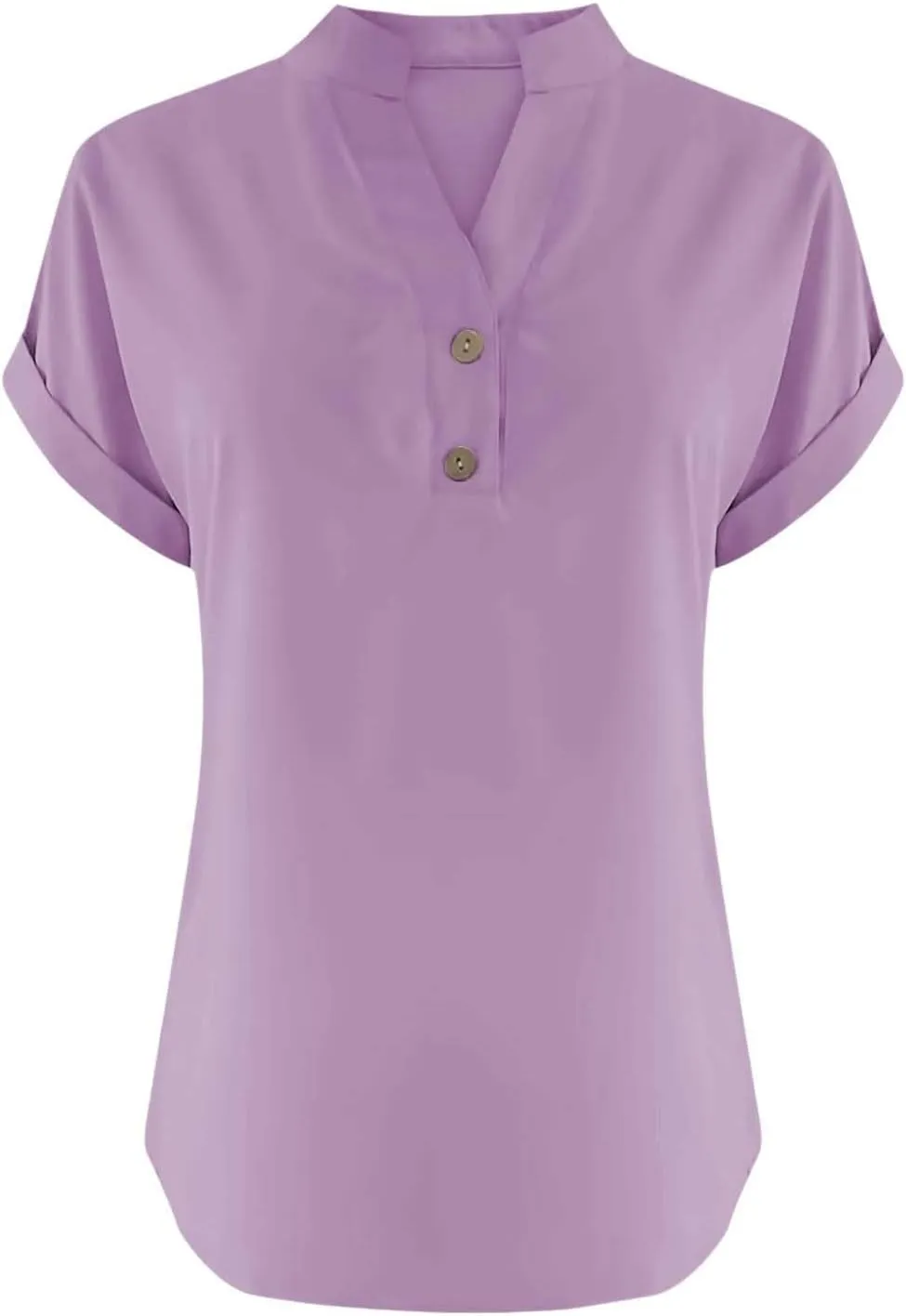 GOKKILRW Linen Shirts for Women V Neck Lightweight Gauze Blouse Short Sleeve Office Work Tops Hippie Vacation Beach T-Shirts