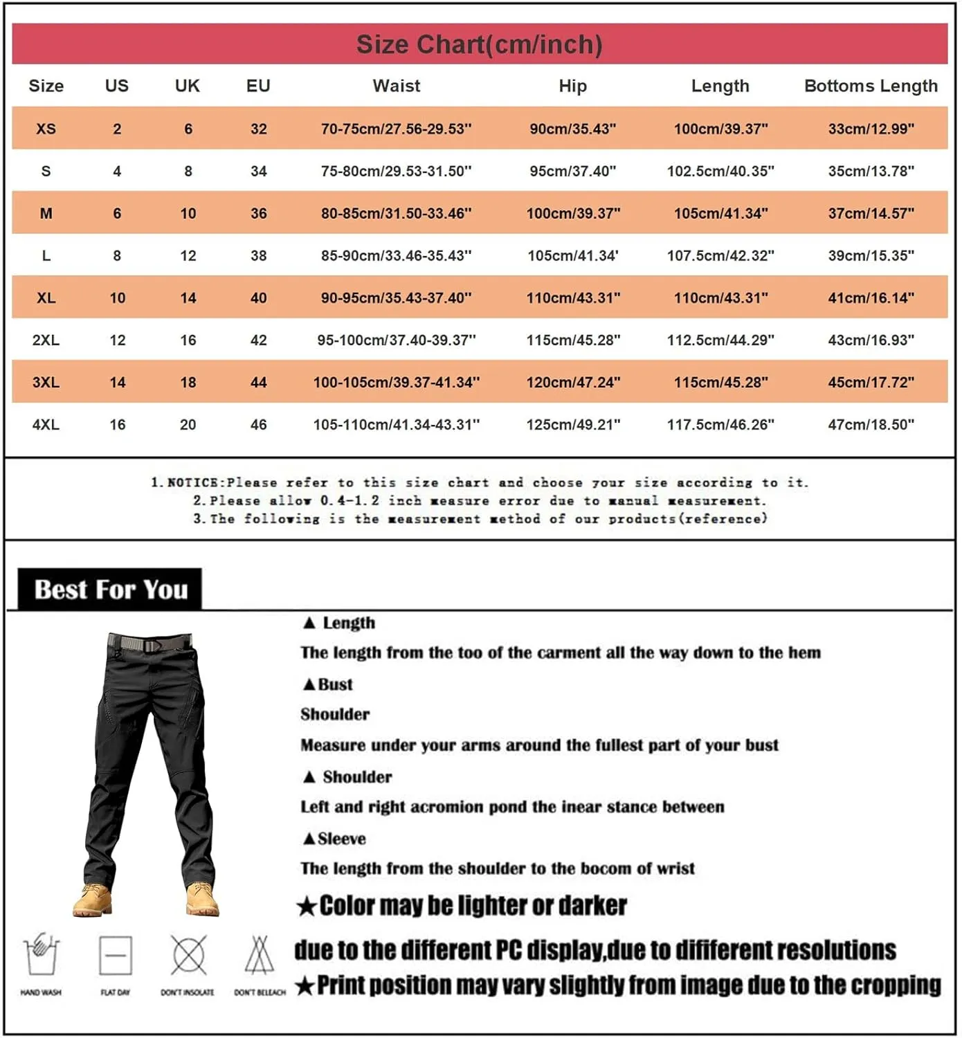 GOKKILRW Men's Casual Cargo Pants Military Army Camo Pants Combat Baggy Outdoor Hiking Training Work Pants with Multi Pockets