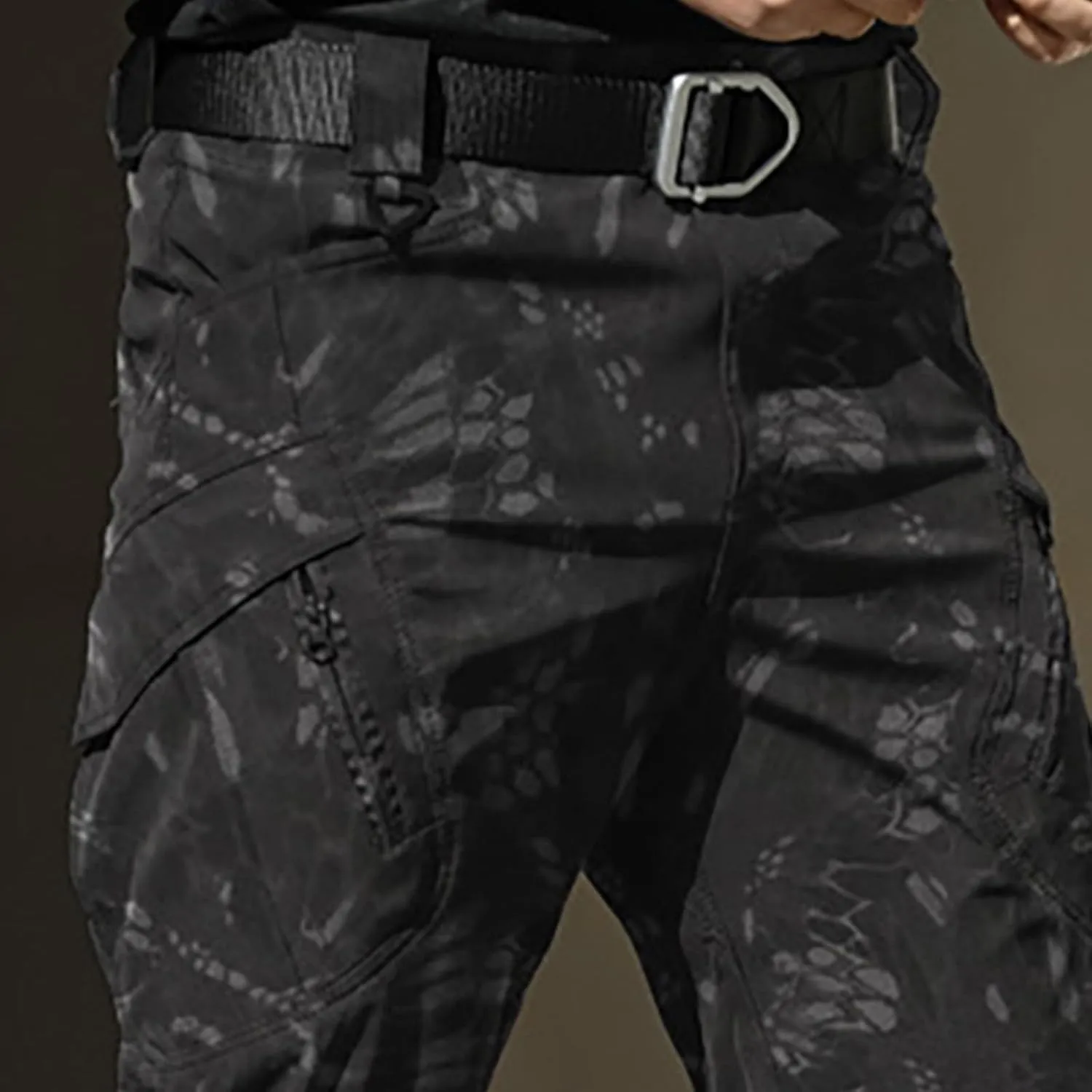GOKKILRW Men's Casual Cargo Pants Military Army Camo Pants Combat Baggy Outdoor Hiking Training Work Pants with Multi Pockets