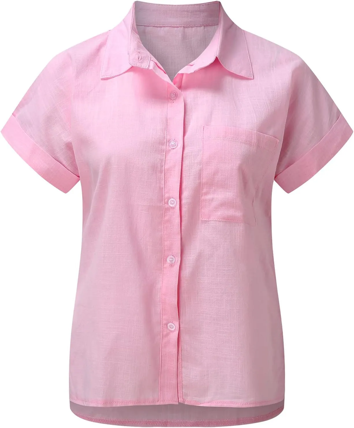 GOKKILRW Womens Linen Blouses Button Down Short Sleeve T Shirts Gauze Boho Dressy Casual Work Tops 2025 Summer Hippie Clothes