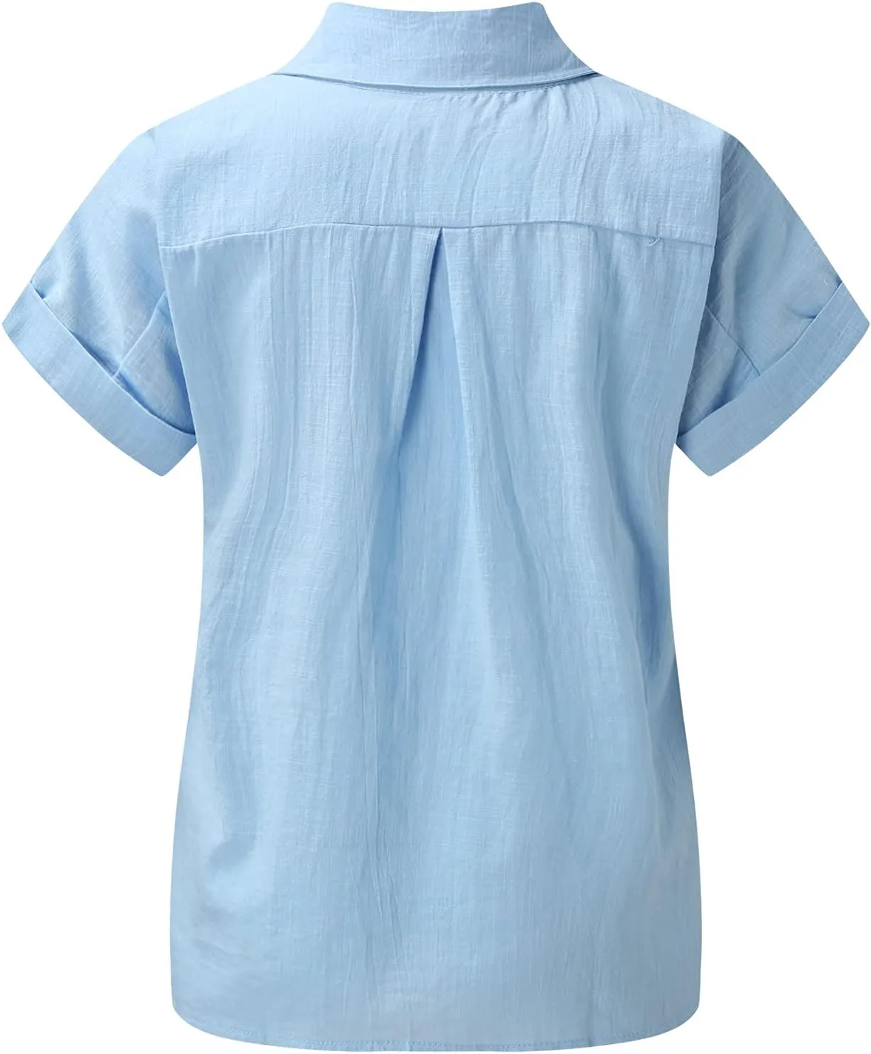 GOKKILRW Womens Linen Blouses Button Down Short Sleeve T Shirts Gauze Boho Dressy Casual Work Tops 2025 Summer Hippie Clothes