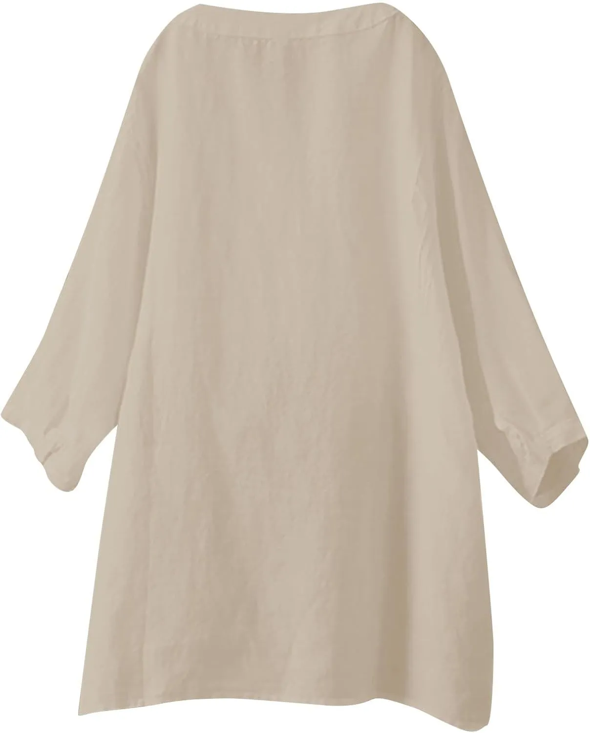 GOKKILRW Women's Linen Shirt Oversized Loose Fit Summer T-Shirts Button Down Casual Dressy Blouses Solid Going Out Tunic Tops