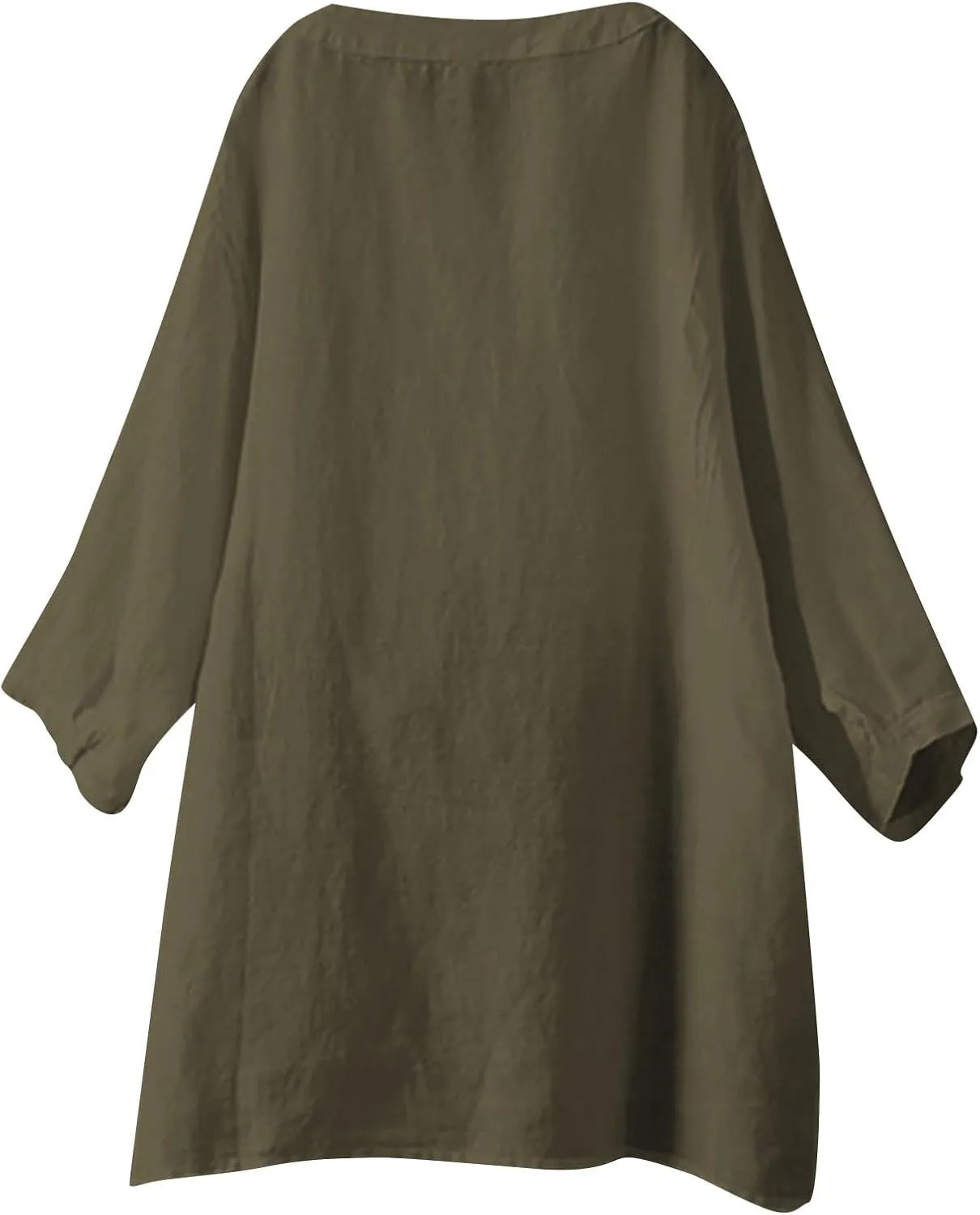 GOKKILRW Women's Linen Shirt Oversized Loose Fit Summer T-Shirts Button Down Casual Dressy Blouses Solid Going Out Tunic Tops