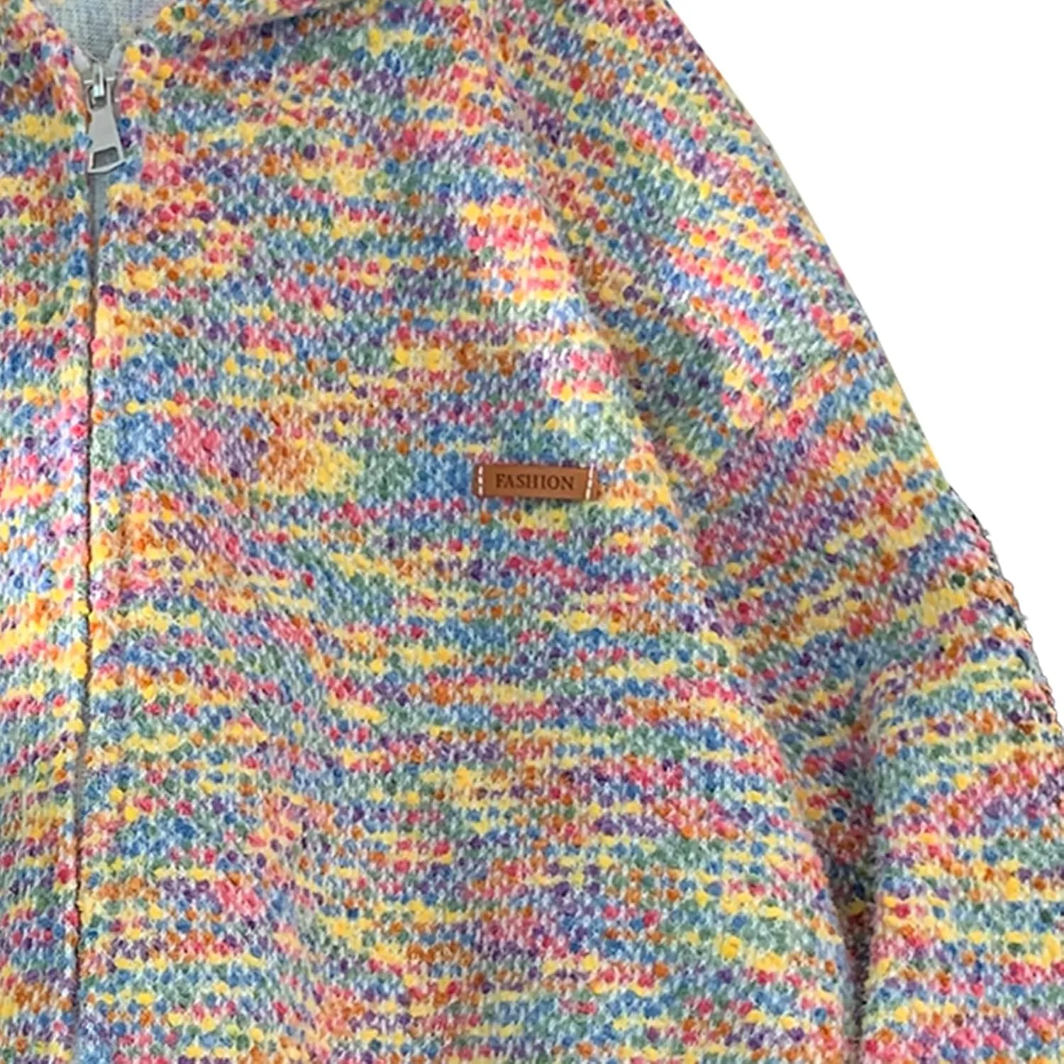 GURUNVANI Men Oversized Zip Up Hoodies Jackets Multicolor Lightweight Cardigan Sweaters