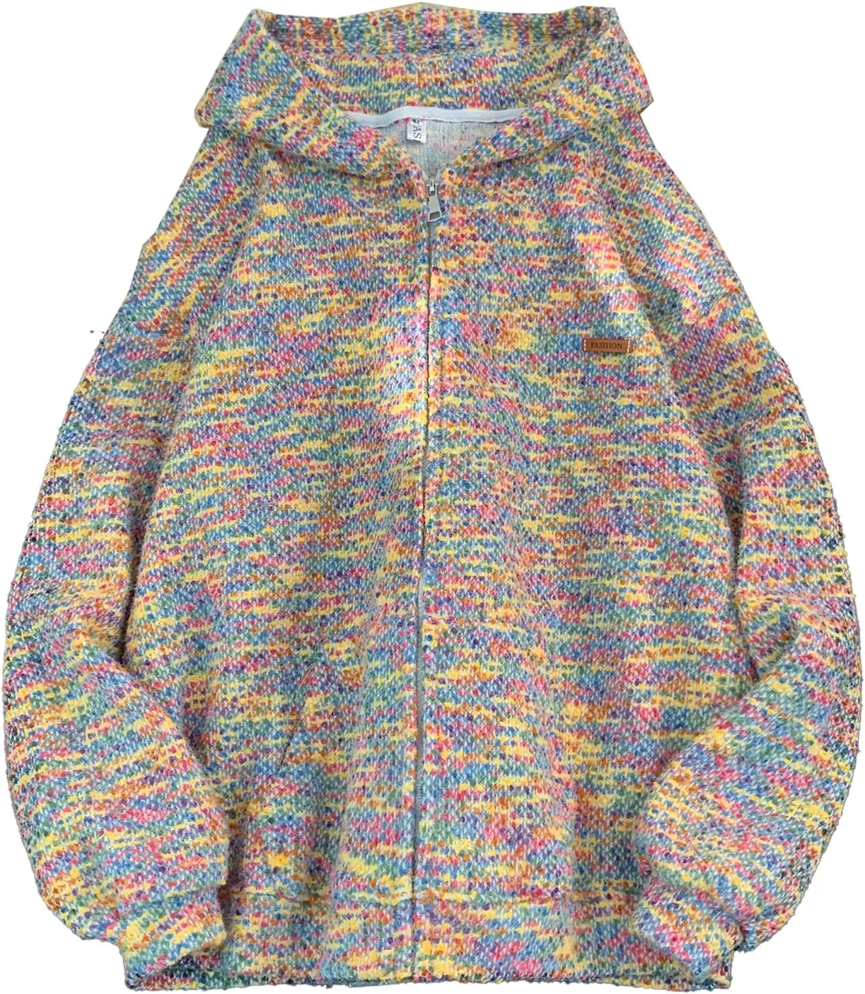 GURUNVANI Men Oversized Zip Up Hoodies Jackets Multicolor Lightweight Cardigan Sweaters