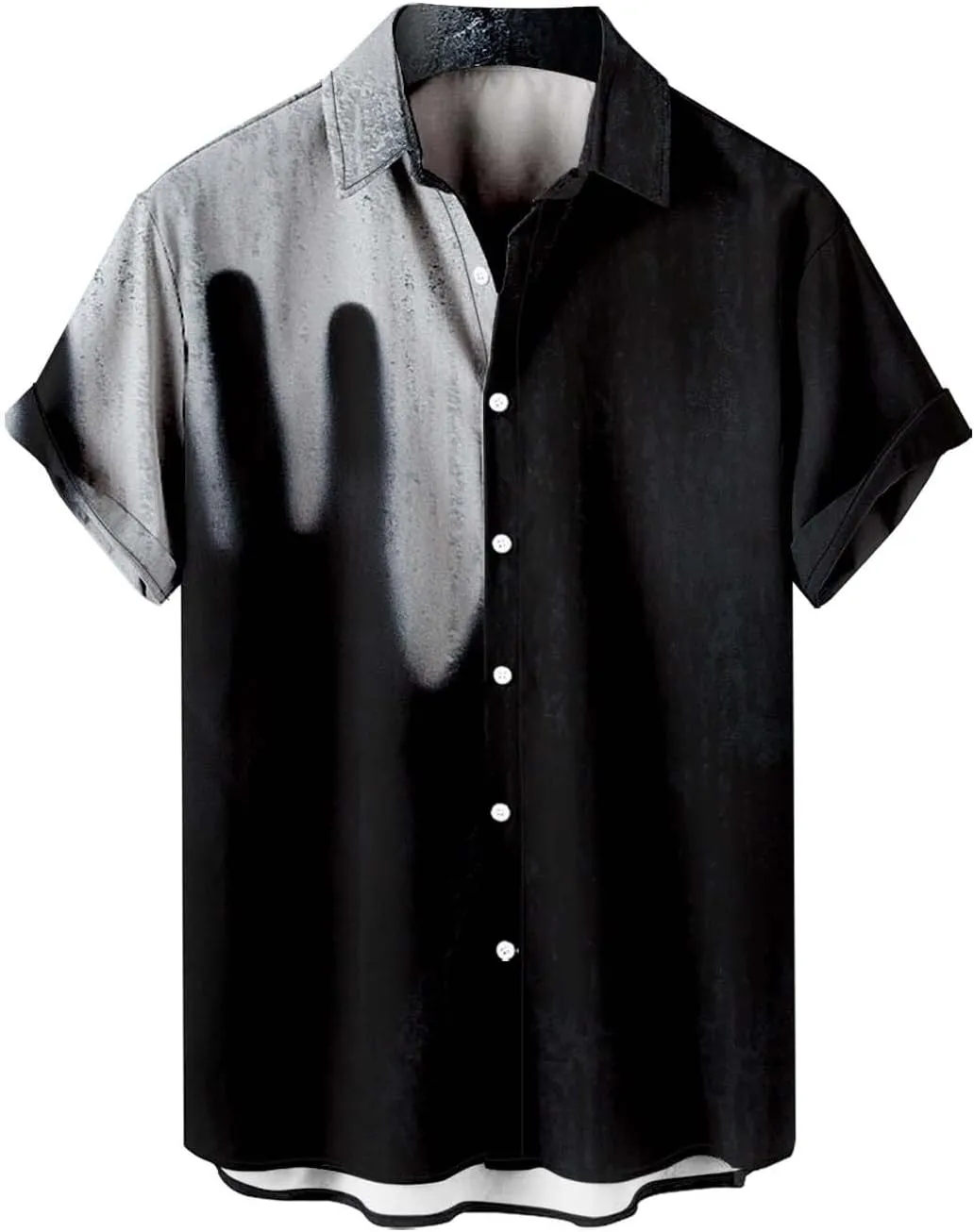 Halloween Shirts for Men Horror Dark Graphic Short Sleeve Button Hawaiian Shirt Trendy Beach Party Vacation Tees