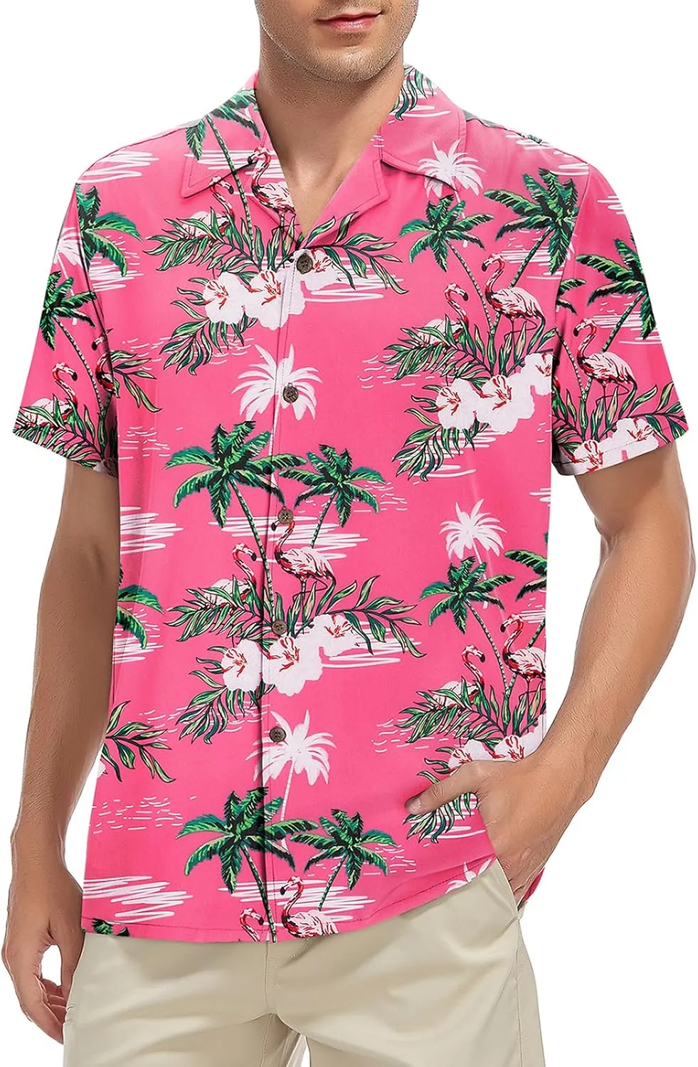 Hawaiian Shirt for Men Button Down Short Sleeve Casual Beach Shirt Summer Wear Stylish Tropical Print Shirts