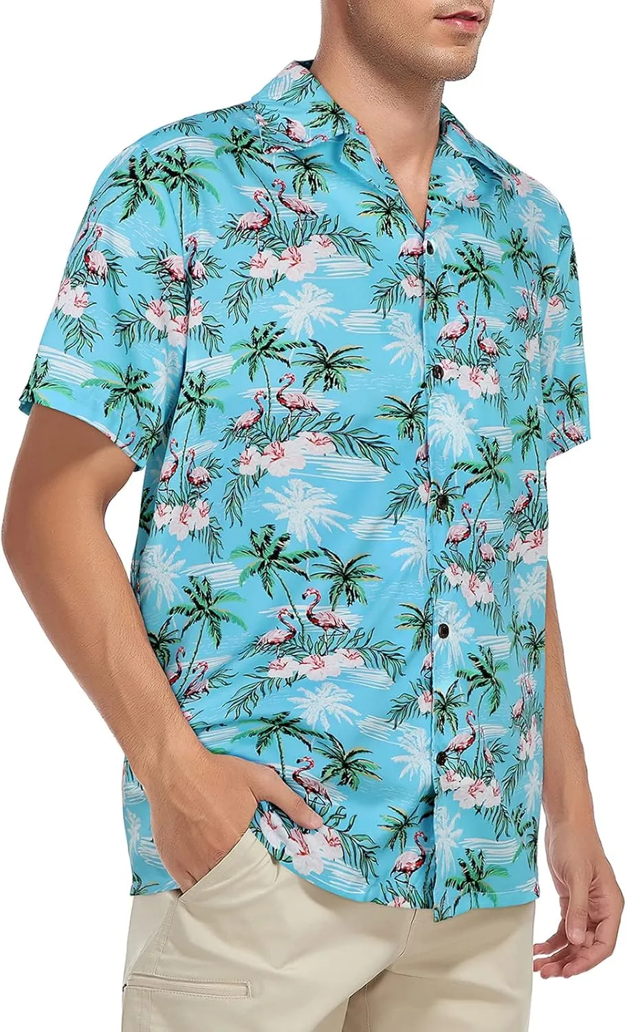 Hawaiian Shirt for Men Button Down Short Sleeve Casual Beach Shirt Summer Wear Stylish Tropical Print Shirts
