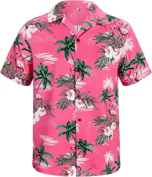 Hawaiian Shirt for Men Button Down Short Sleeve Casual Beach Shirt Summer Wear Stylish Tropical Print Shirts