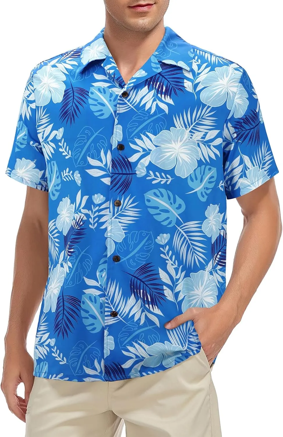 Hawaiian Shirt for Men Button Down Short Sleeve Casual Beach Shirt Summer Wear Stylish Tropical Print Shirts