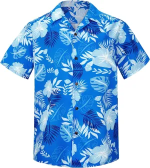 Hawaiian Shirt for Men Button Down Short Sleeve Casual Beach Shirt Summer Wear Stylish Tropical Print Shirts