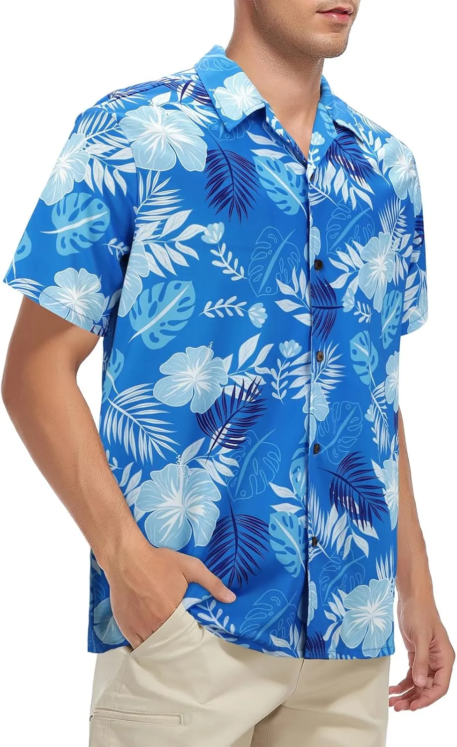 Hawaiian Shirt for Men Button Down Short Sleeve Casual Beach Shirt Summer Wear Stylish Tropical Print Shirts