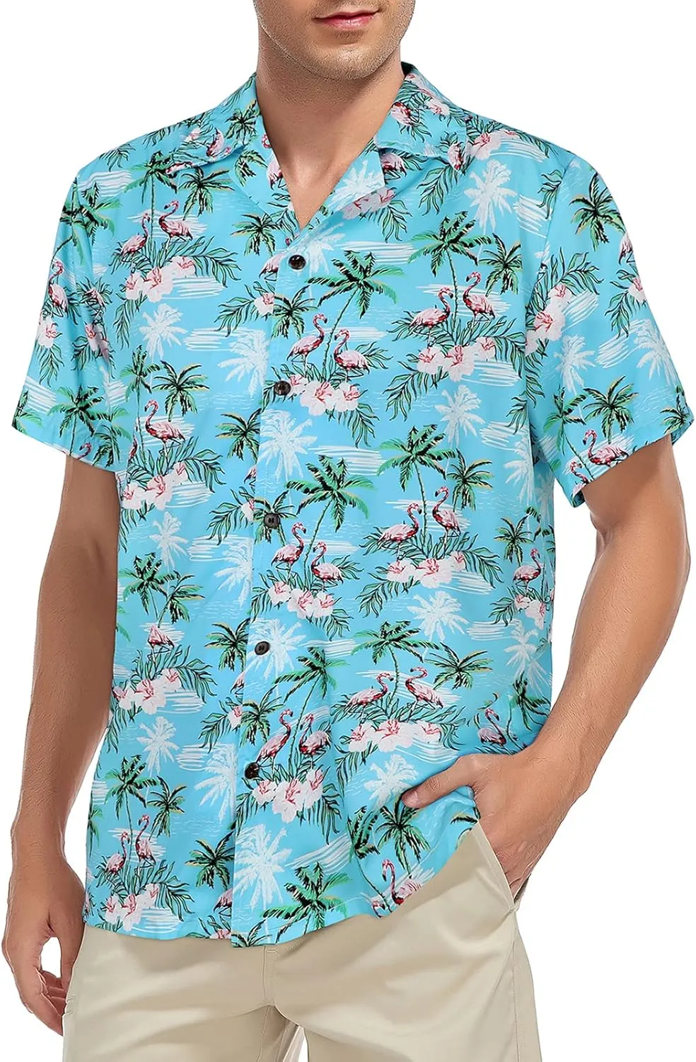 Hawaiian Shirt for Men Button Down Short Sleeve Casual Beach Shirt Summer Wear Stylish Tropical Print Shirts
