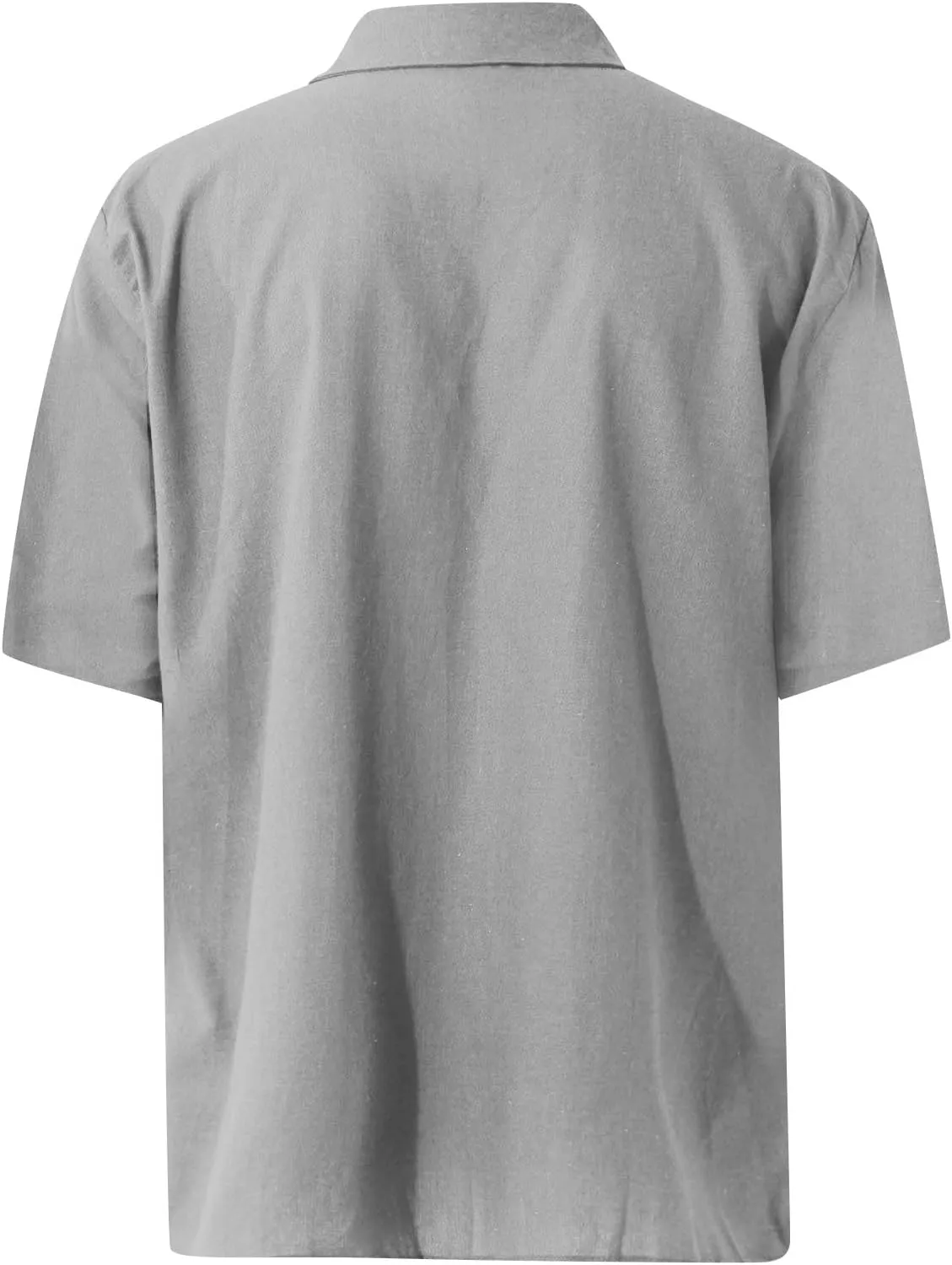 Hawaiian Shirt for Men, Men's Casual Cotton Linen Solid Color Short Sleeve Shirts Summer Loose Shirts