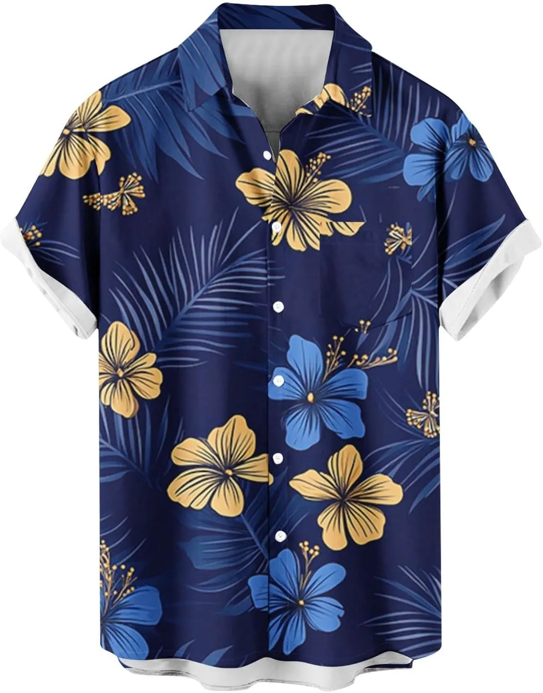 Hawaiian Shirts for Men Summer Beach Casual Short Sleeve Button Down Shirts Novelty Print Tropical Floral Tops
