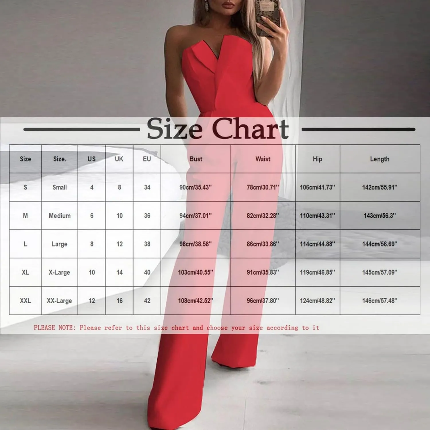 HGps8w Women's Strapless Dressy Business Jumpsuits Elegant High Waisted Straight Leg Formal Pantsuits Rompers with Pockets