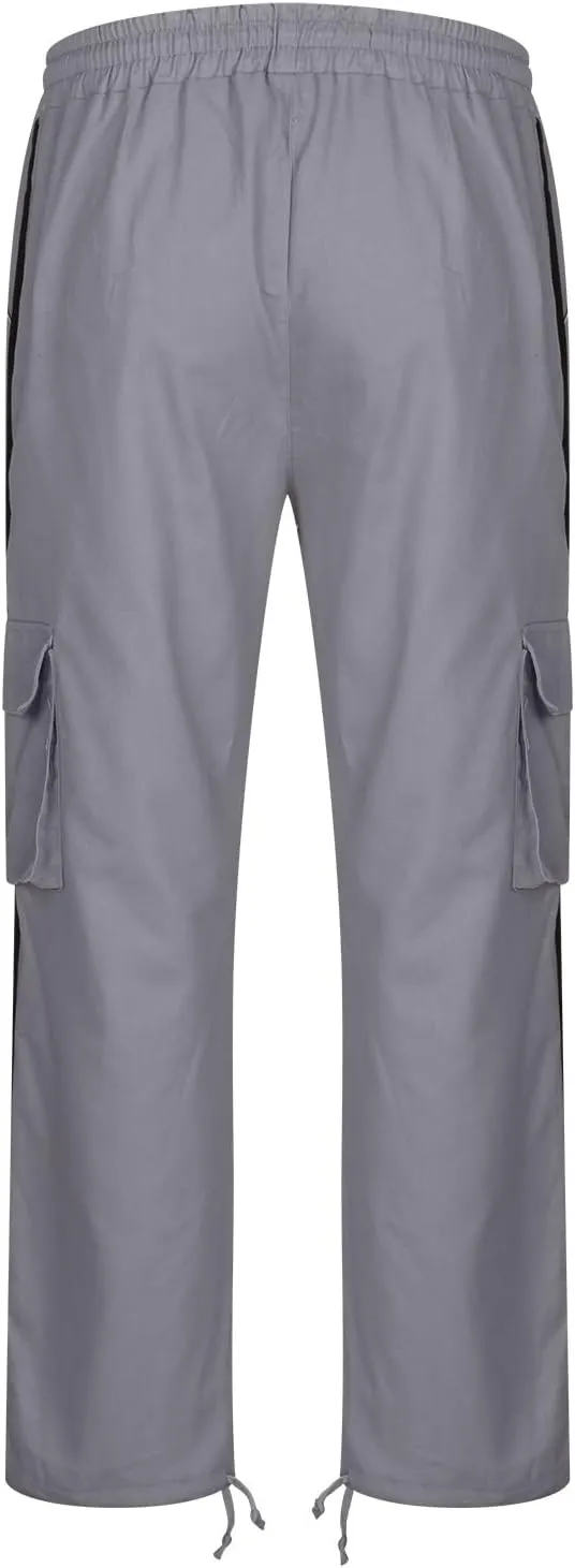 Hiking Pants for Men Stylish Splice Cargo Pants Multi-Pocket Straight Leg Cargo Trousers Relax Fit Workout Track Pant