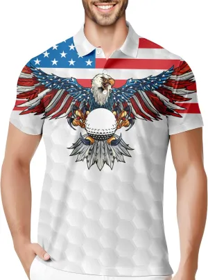 HIVICHI Golf Shirts for Men Funny Print Hawaiian Crazy Mens Polo Shirt