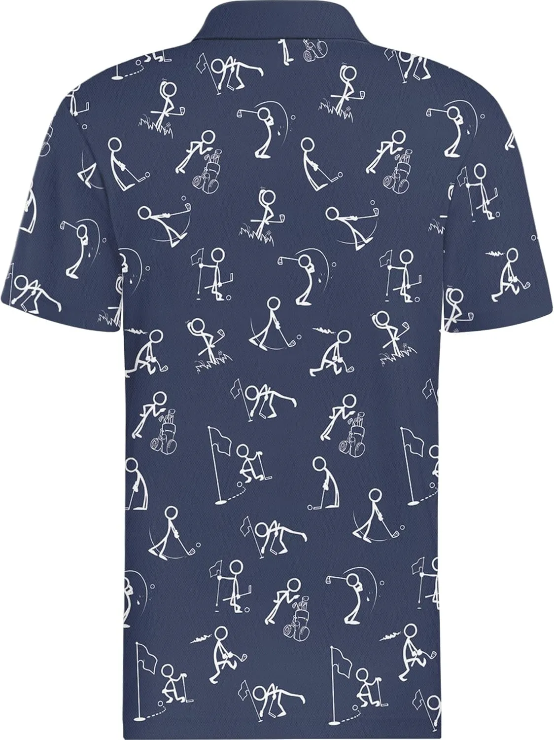 HIVICHI Golf Shirts for Men Funny Print Hawaiian Crazy Mens Polo Shirt