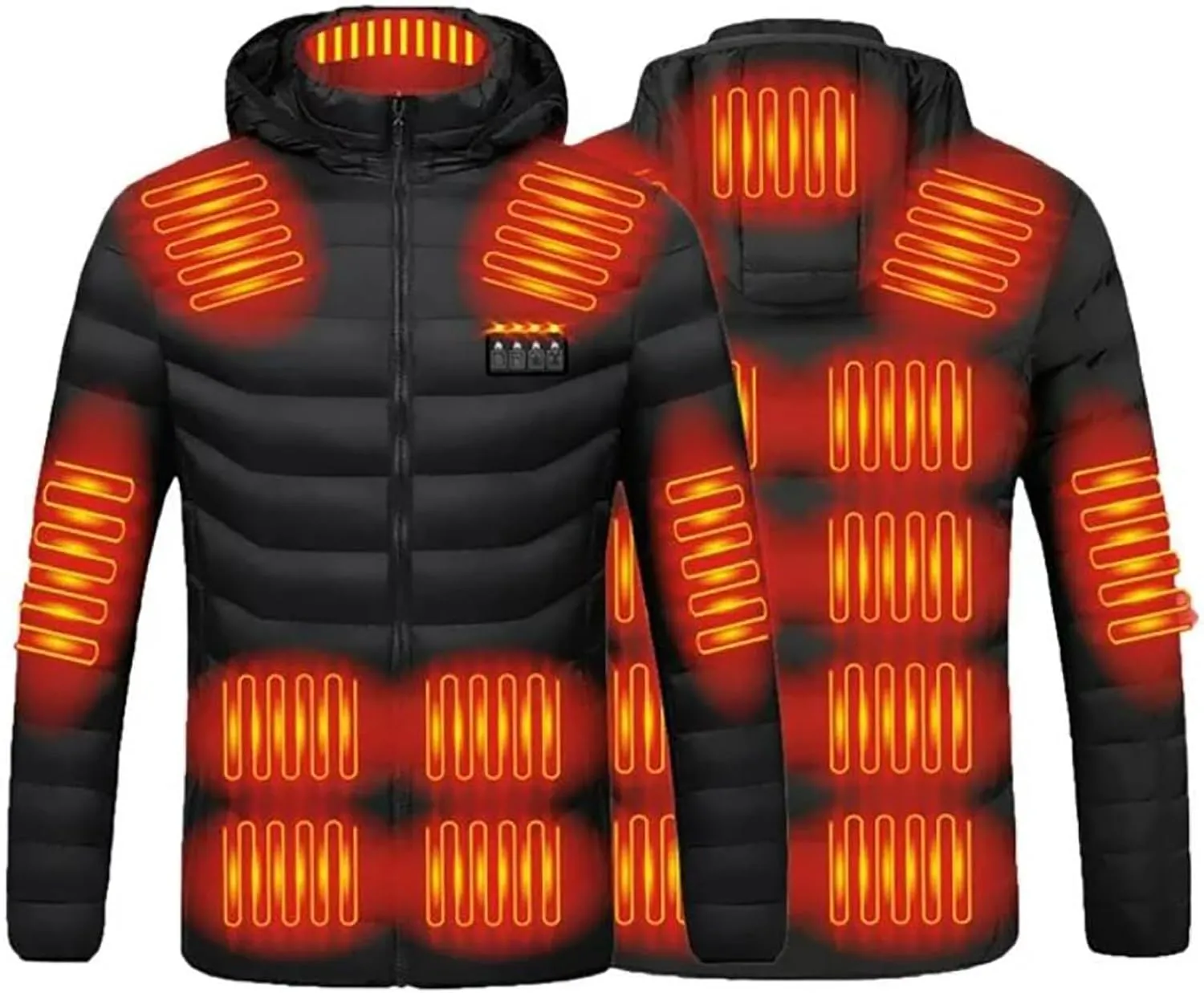 Hooded Puffer Jacket for Men Lightweight Packable Warm Winter Coat Zipper Long Sleeve Casual Puffer Down with Pocket