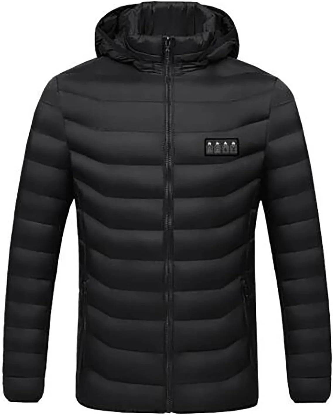Hooded Puffer Jacket for Men Lightweight Packable Warm Winter Coat Zipper Long Sleeve Casual Puffer Down with Pocket