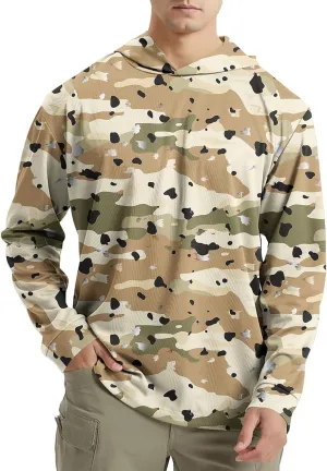 Hoodies for Men Quick Dry UPF 50  UV Sun Protection Shirts Camo Outdoor Long Sleeve Shirts SPF Rash Guard Fishing Shirt