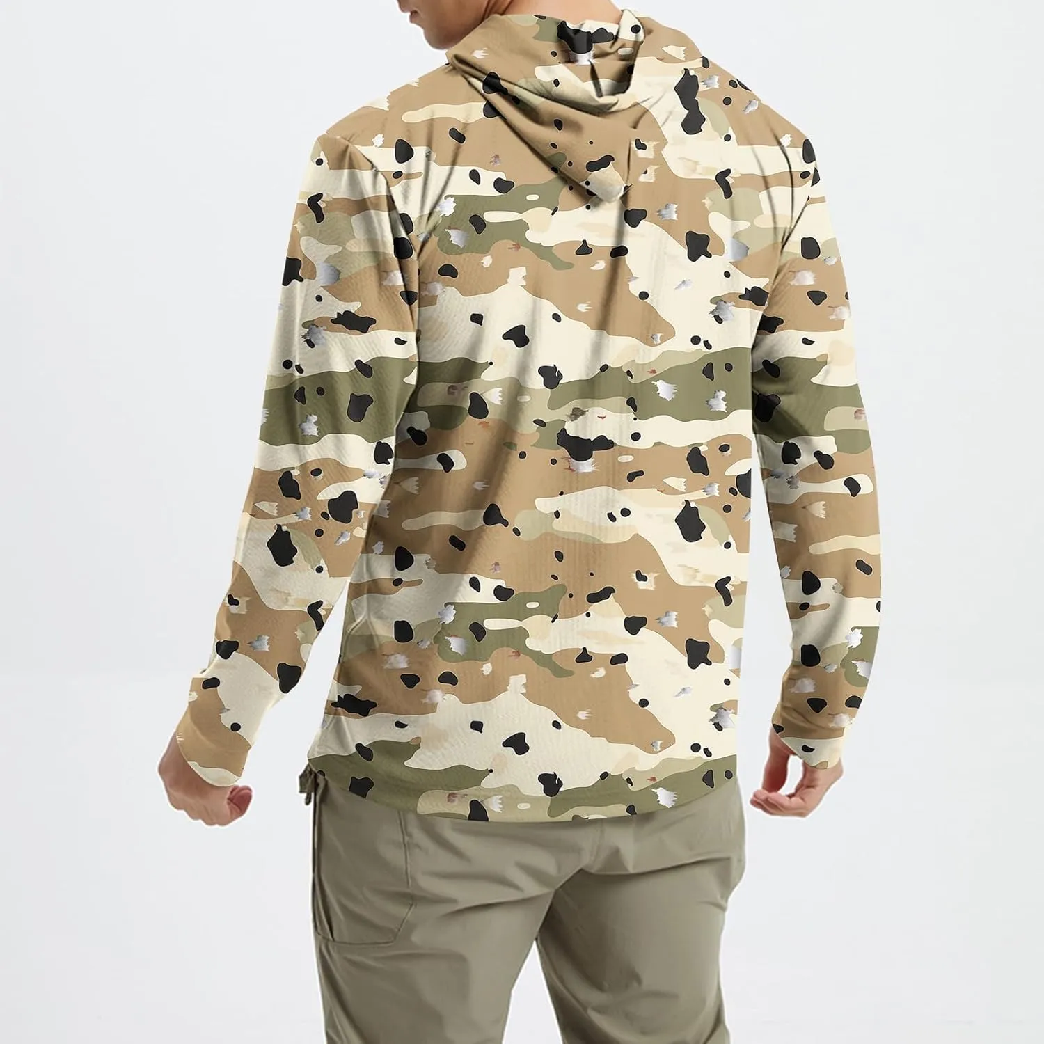Hoodies for Men Quick Dry UPF 50  UV Sun Protection Shirts Camo Outdoor Long Sleeve Shirts SPF Rash Guard Fishing Shirt