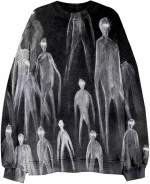 Horror Monster Graphic T Shirt for Men Novelty 3D Printed Long Sleeve Sweatshirts Halloween Scary Cosplay Costume Top