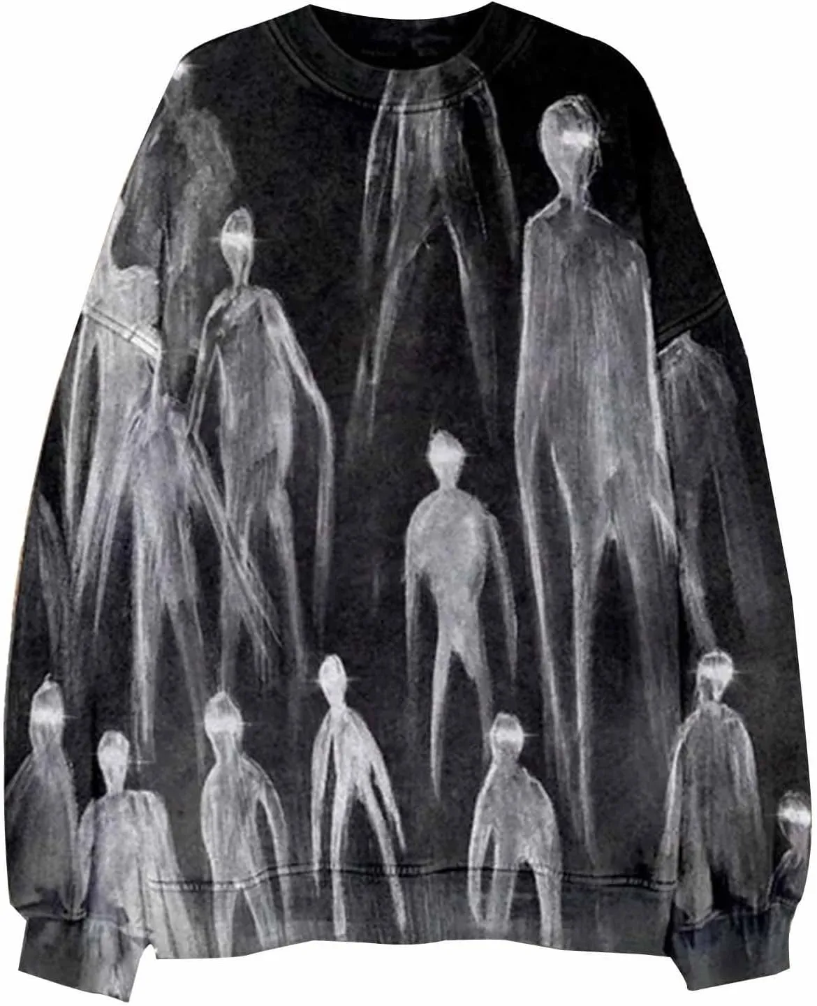Horror Monster Graphic T Shirt for Men Novelty 3D Printed Long Sleeve Sweatshirts Halloween Scary Cosplay Costume Top