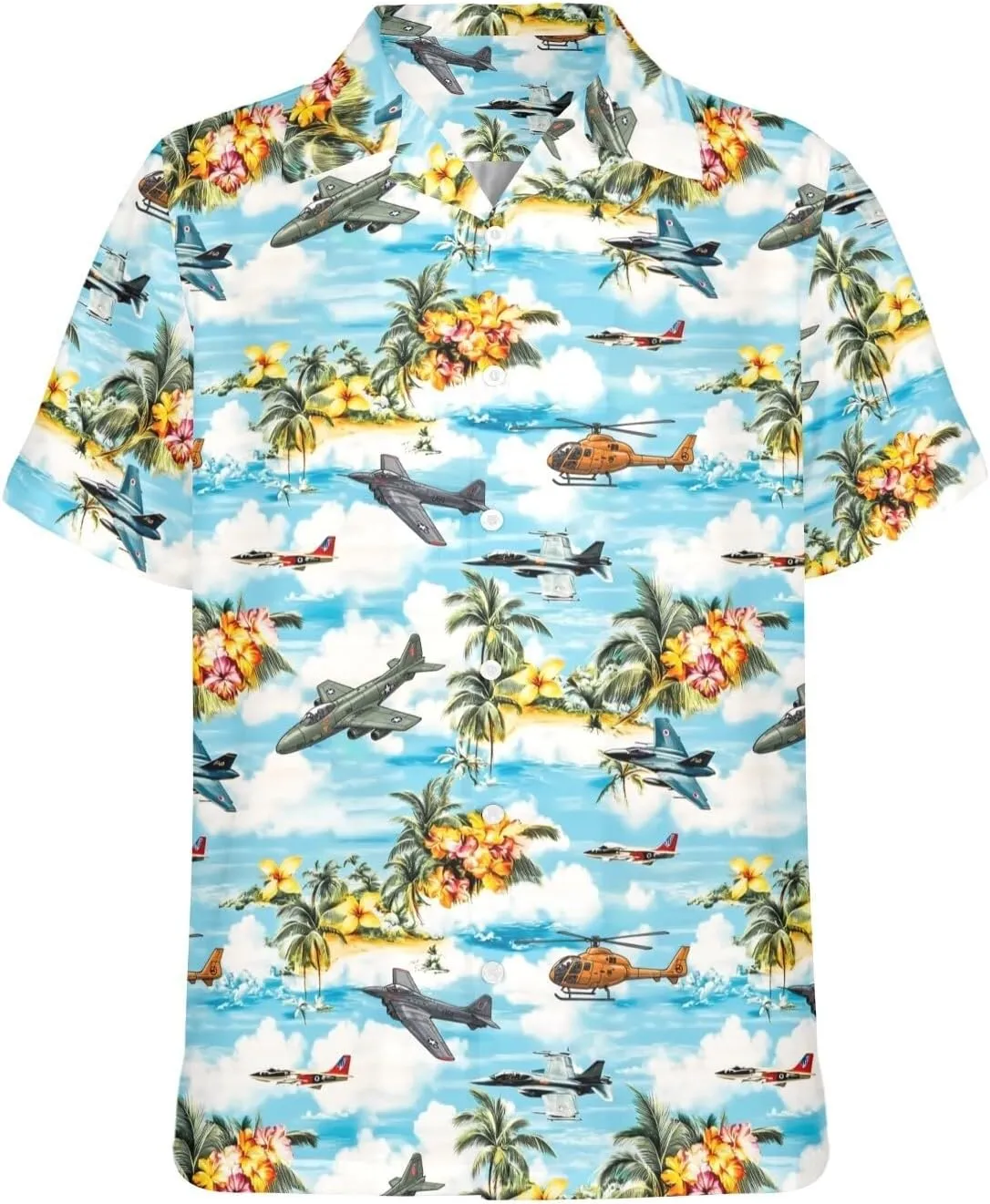 HUGLAZY July 4th Day Hawaiian Shirt for Men Tropical Short Sleeve Button Down Shirts Funny Party Outfit