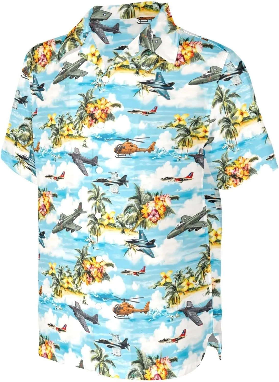 HUGLAZY July 4th Day Hawaiian Shirt for Men Tropical Short Sleeve Button Down Shirts Funny Party Outfit