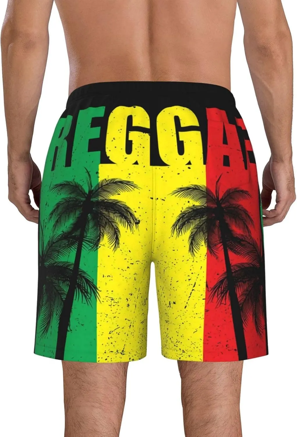 Jamaican Flag Men's Quick Dry Swim Trunks Beach Board Shorts Swimming Swimwear