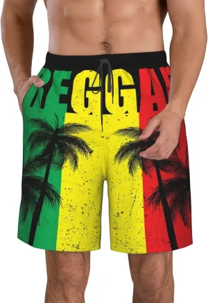 Jamaican Flag Men's Quick Dry Swim Trunks Beach Board Shorts Swimming Swimwear