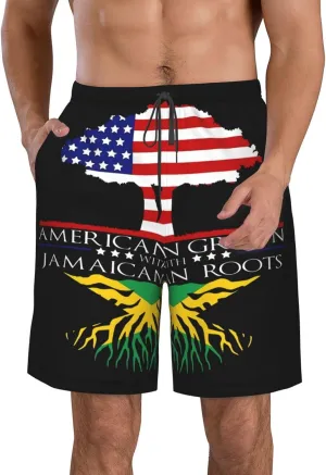 Jamaican Flag Men's Quick Dry Swim Trunks Beach Board Shorts Swimming Swimwear