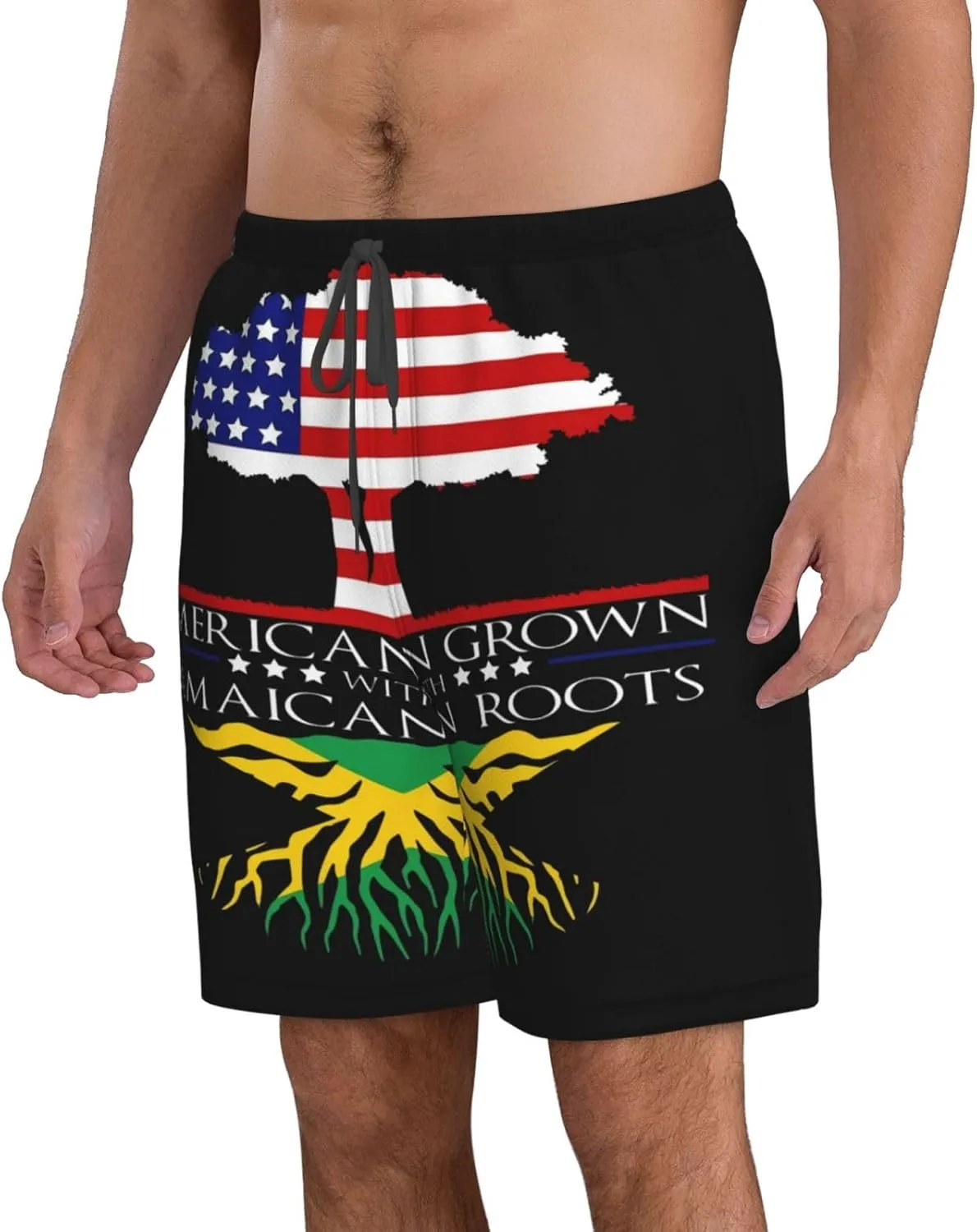 Jamaican Flag Men's Quick Dry Swim Trunks Beach Board Shorts Swimming Swimwear