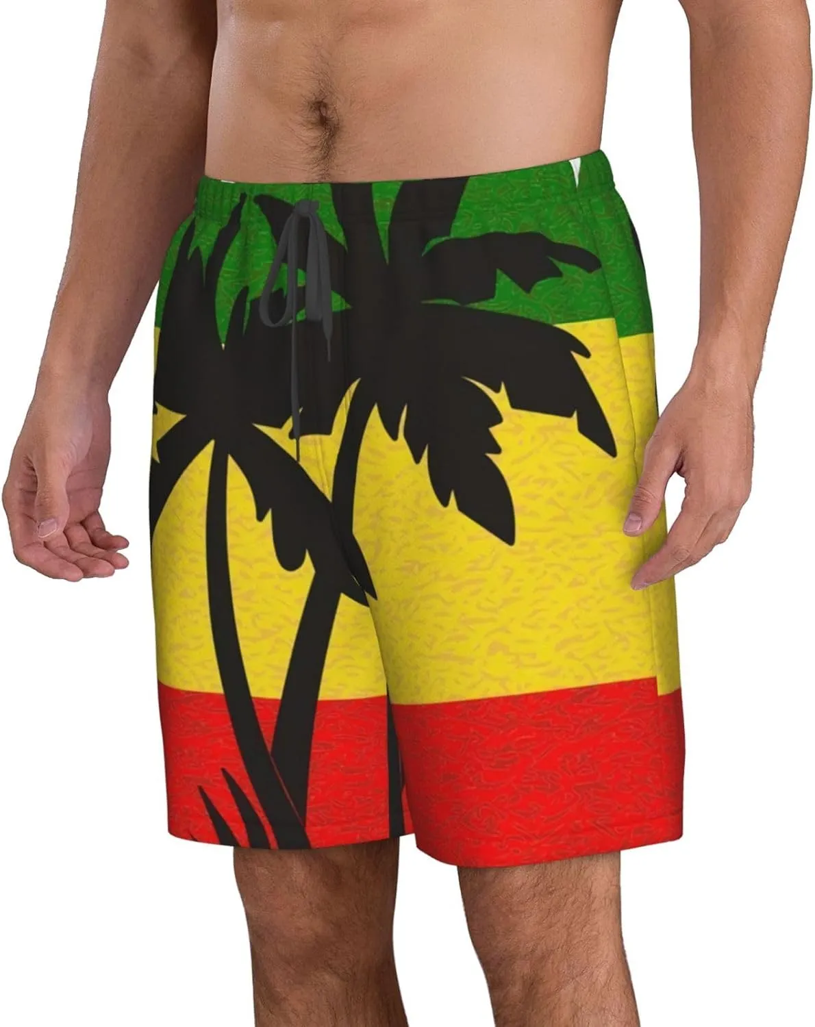 Jamaican Flag Men's Quick Dry Swim Trunks Beach Board Shorts Swimming Swimwear