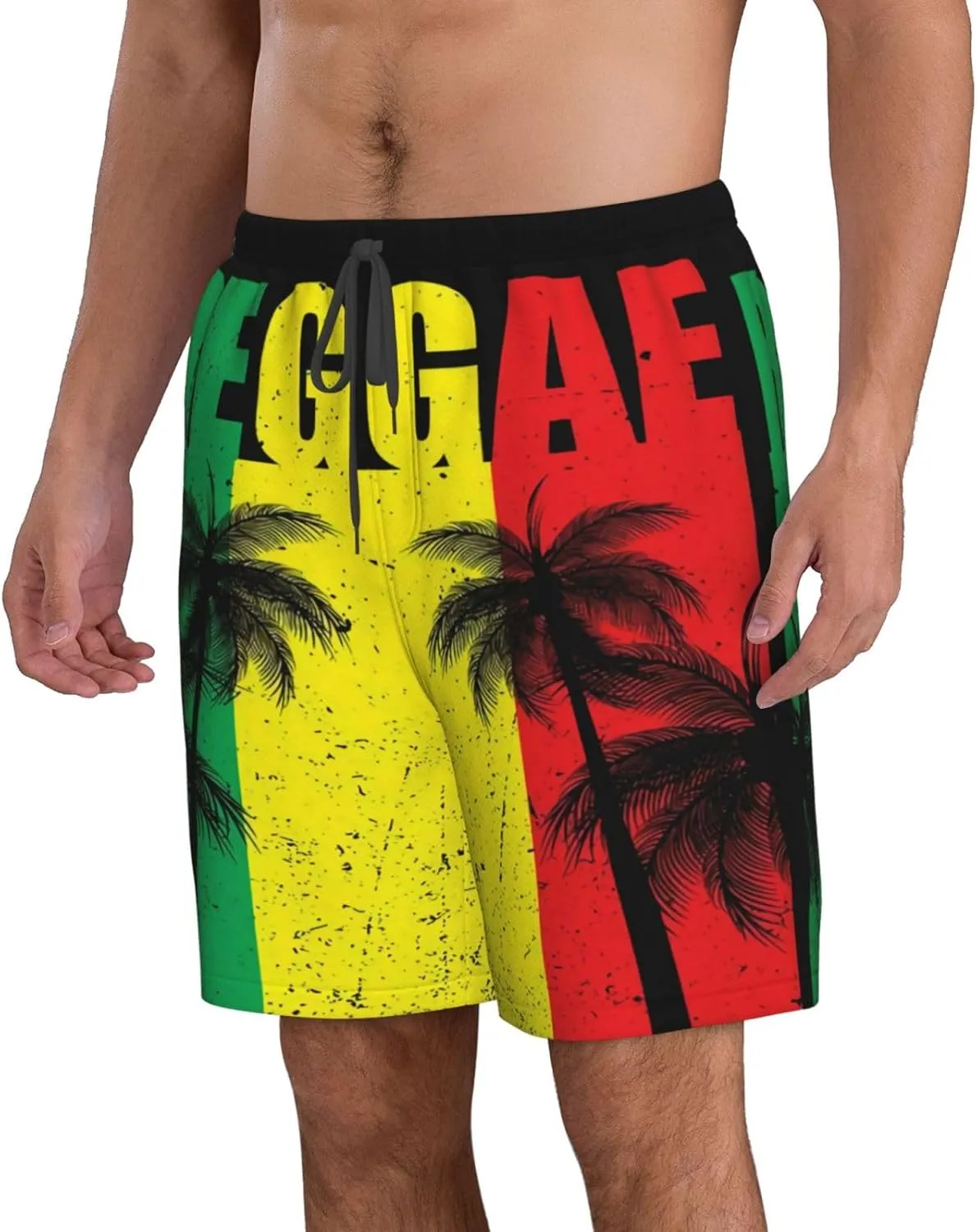 Jamaican Flag Men's Quick Dry Swim Trunks Beach Board Shorts Swimming Swimwear