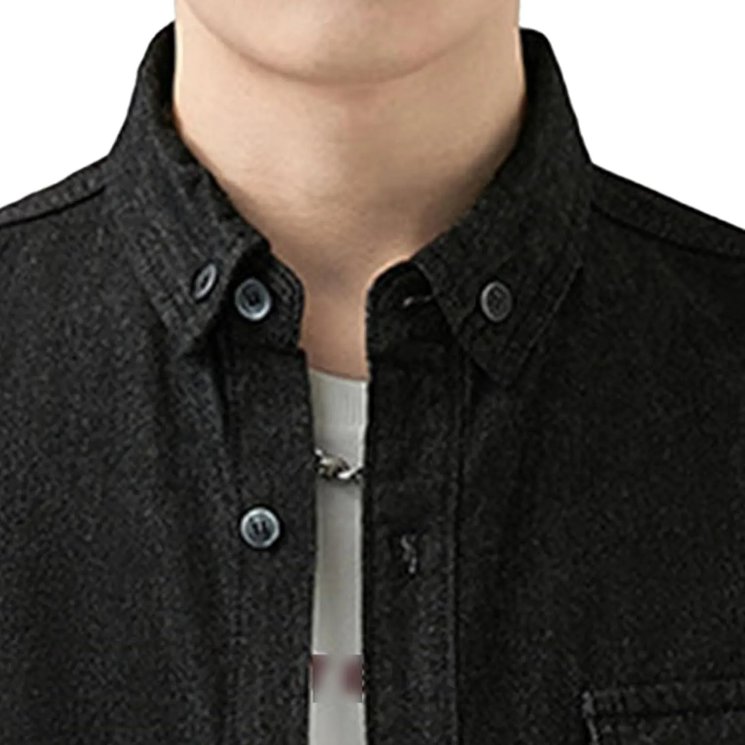 JEKE-DG Men Cowboy Long Sleeve Shirt Front Pocket Button Denim Shirts Cotton Regular Fit Casual Jean Jackets